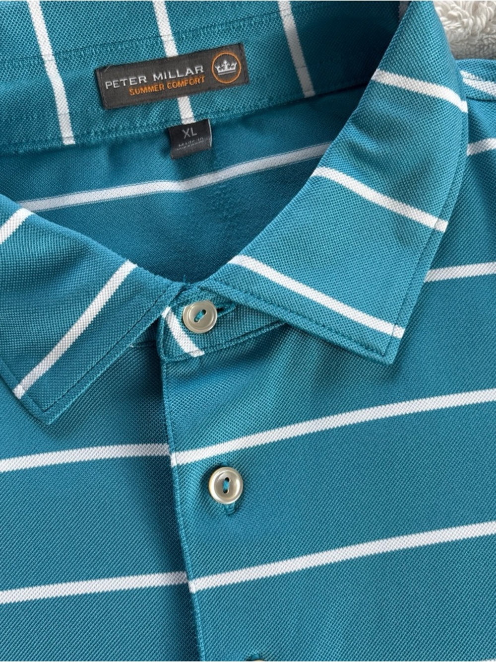 Peter Millar Summer Comfort XL Polo Blue Shady Oaks Country Club Script READ